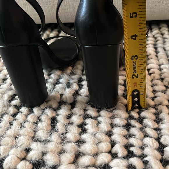 Steve Madden Carrson Black Block Heels Leather - Picture 7 of 8